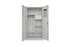 China Multifunctional KD Metal Wardrobe Closets With Hanger and Adjustable Shelves supplier