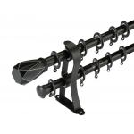 0.5mm 0.6mm Metal Bracket Adjustable Double Pipe Curtain Pole for sale