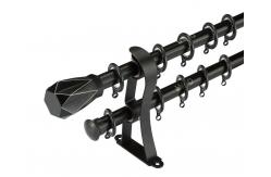 China 0.5mm 0.6mm Metal Bracket Adjustable Double Pipe Curtain Pole supplier