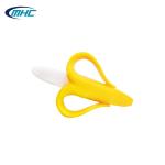 Non Toxic Silicone Baby Teether Soft Banana Toothbrush Teether Customized for sale