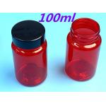 PET Plastic Red 100ml 150ml Solid Medicine Bottle Capsule Pill Bottle Packaging Container Healthcare Supplement Bottle for sale