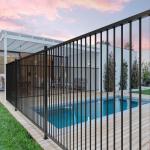 Matte Black Metal Aluminum Slat Pool Fencing Commerical Modern for sale
