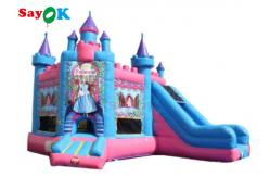 China Waterproof Inflatable Bounce House Princess Frozen Carriage Bouncy Castle With Slide supplier