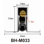 Black Acoustic Automatic Door Bottom Seals Aluminium Material With Side Edge