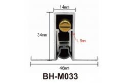 China Black Acoustic Automatic Door Bottom Seals Aluminium Material With Side Edge supplier