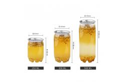 China 8 Oz 250ml Plastic Containers PET Jar Milk Tea Plastic Can With Lids supplier