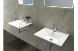 China Rectangular Wall Hung Cloakroom Basin Single Hole Faucet Mount supplier
