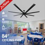 OEM Remote Control Workout Room Ceiling Fans With Light Gymnasium for sale