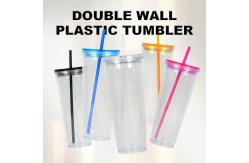 China Double Wall Acrylic  Sublimation Glass Snow Globe Tumbler 24oz supplier