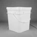 Wholesale Custom Printed 20 Liter Black Square Plastic Bucket With Lid for sale