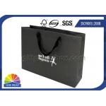 Durable Black Matte Cotton Handle Custom Paper Shopping Bags for Clothing Apparel for sale