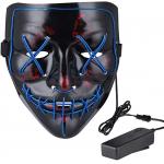 Scary Halloween LED Face Mask Purge Light Up PVC Mask For Adults for sale