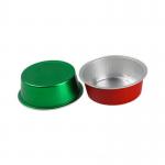 150ml Disposable Aluminum Foil Food Containers Round Colorful Mini Cupcake Baking Cups With Lid for sale