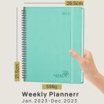 Green Color ECO Friendly Academic Planner , Poprun Large Size 2023 Custom Planner for sale