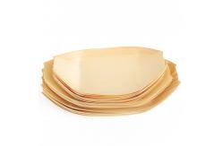 China 5inch Pine Wood Disposable Serving Cone Sushi Boat Serving Tray supplier