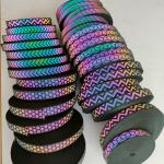 Rainbow Nylon Webbing Reflective Safety Ribbon Clothing 5cm Orange Silver Gray