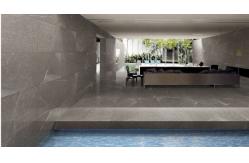 China Rectangular Bathroom Ceramic Tile , 24*24 Inches Black Non Slip Wall Tile supplier