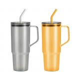 Customizable 40oz Single-layer Handle Cup Large-capacity Straw Cup Portable Plastic Tumbler For Outdoor And Travel for sale