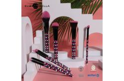 China 8pcs Synthetic Hair Makeup Brushes Rolling Printing Plastic Handle Aluminium Ferrule supplier