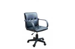 China Black Leather Home Office Computer Chair Mid Back With Nylon Armrest 8.6KG supplier
