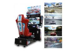 China Single Person Coin Operated Car Racing Game Machine With 32inch HD LCD Screen supplier