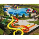 Outdoor Swimming Water Park Slide Fiberglass Kids Games Equipment Fiberglass Slides Set for sale