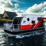 Capacity 2-6 People House Boat Hotel Luxury Floating With 4.0mm Tube Thickness for sale