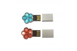 China Notebook 64g 128g Metal Usb Flash Drive Flower Shaped Crystal supplier
