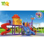 Outside Playground Plastic Children 'S Slide Swing With Play House for sale