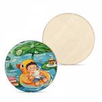 Round Graffiti Wooden Craft Custom Sublimation Wooden Coaster for sale