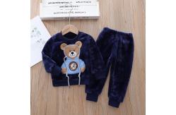 China 18kg Winter Toddler Unisex Children Thermal Bear Flannel Pajamas Set OEM supplier