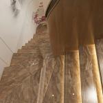 Modern Staircase Porcelain Tile Steps Anti Slip Full Body Groove Integrated Contemporary for sale