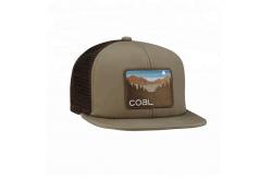 China Custom Embroidered Flat Bill Snapback Hats , Nylon Mesh  Snapback Hats supplier