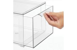 China Multifunction Makeup Stackable Clear Plastic Organizer Drawers With Lid supplier