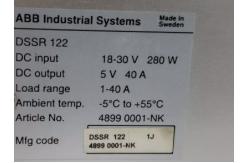 China DSSR 122 48990001-NK ABB Pow. Supply Unit for DC-input supplier
