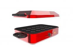 China 1200W Red Electric Takoyaki Pan With Removable Plate And Metal Top Cover supplier