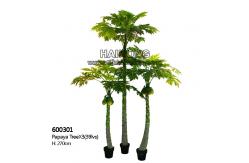 China High Simulation Real Touch 270Cm Plant Papaya Tree Fire Resistance supplier