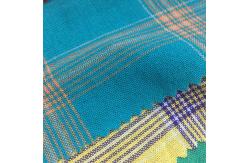 China Gingham Check Plaid Breathable 70% Cotton 30% Linen Blend Fabric supplier