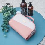 Eco Friendly Women Portable Travel PU Leather Toiletry Makeup Bag for sale