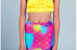 China Pink Yellow Swimmable Mermaid Tails With Monofin , Custom Made Mermaid Tails supplier