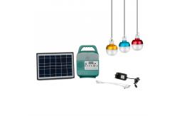 China Dual USB Jack 10W Small Solar Lighting System With TF Card supplier