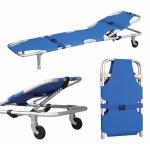 Hot sells Two Wheels 60 Degree Emergency Folding Foldable Ambulance Stretcher 55cm for sale