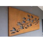 Laser Cut Corten Steel Metal Wall Art Trees And Fence For Outdoor / Indoor for sale