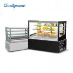 Right Angle Cake Display Cooler Supermarket Auto Defrosting Showcase Chiller for sale