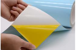 China Matte Blue 1Mil Permanent Adhesive Polyimide Materials With Glassine supplier