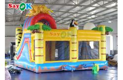 China Kids Playground Zoo Forest Animal Inflatable Jumping Slide Bounce Castle Bouncy House supplier