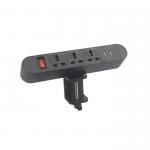 Easy Mount removable clamp on tabletop edge power outlet for computer table