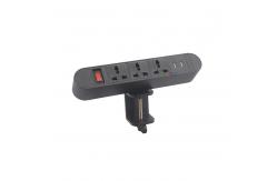 China Easy Mount removable clamp on tabletop edge power outlet for computer table supplier