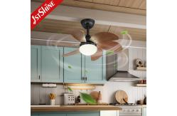 China 30 Mini Ceiling Fan With Light Wood Blade 6 Speed Choice Hi Speed supplier