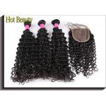 Hot Beauty Brazilian Vrigin Human Hair Extensions Deep Wave , Natural Black for sale